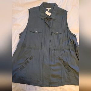 Blue/Grey Zip-Up Vest